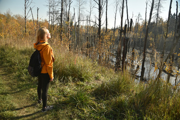 autumn hike in the forest