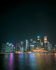 Singapore Skyline at night,  Marina Bay