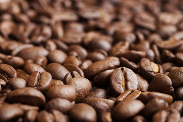 Detail of quality roasted coffee beans