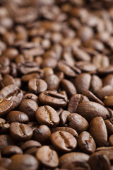 Detail of quality roasted coffee beans