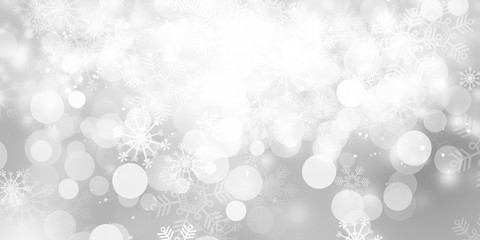 white blur abstract background. bokeh christmas blurred beautiful shiny Christmas lights. Snow background.
