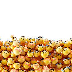 Infinite emoticons 3d rendering background, social media and communications concept