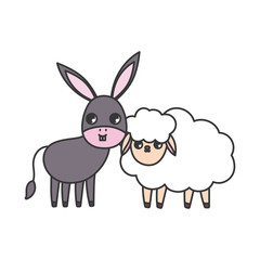sheep and donkey animals cartoon