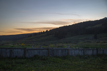 Obraz premium Sunset Over Mountains