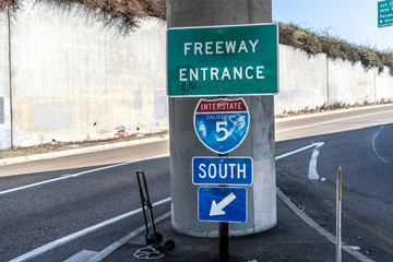 freeway entrance interstate 5 south ramp