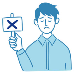 シンプル　男性　○×