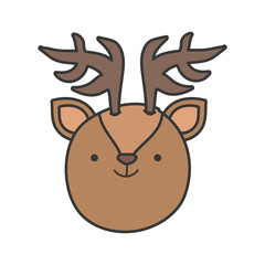 cute reindeer head cartoon animal