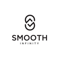 Abstract eight logo with pin symbol design template