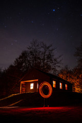 cabin in the night