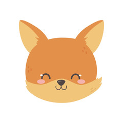 cute fox head cartoon icon