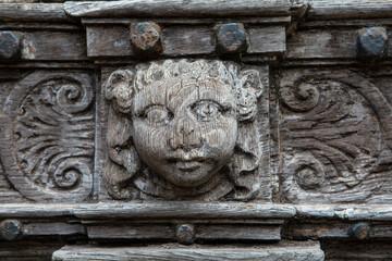 Wooden Carving in Cathedral Close in Exeter