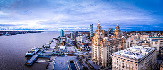 Aerial view of Royal Liver Building, England