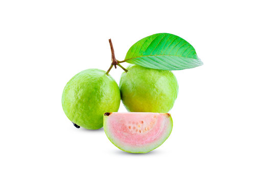 Fresh guava isolated on white background
