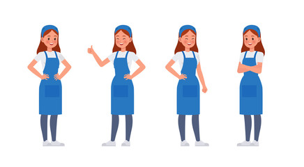 Fototapeta premium Cleaning staff character vector design no9