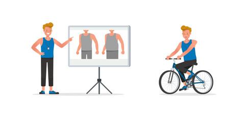 Fitness trainer character vector design. Man dressed in sports clothes. no6