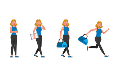 Fototapeta premium Fitness trainer character vector design. Woman dressed in sports clothes.