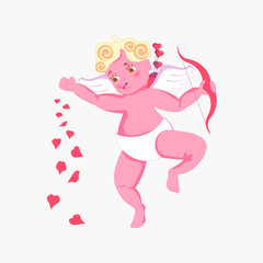Cupidto sprinkles with hearts