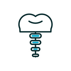 dental implant healthcare line icon fill