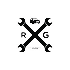 Racing Garage Repair Vintage Logo Design