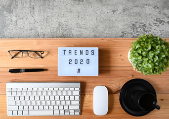 TRENDS 2020 Business Concept,Top view