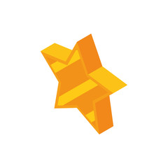 gold star favourite social media isometric icon