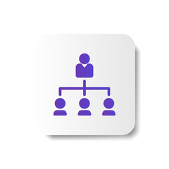 organizational hierarchy icon in smooth gradient color
