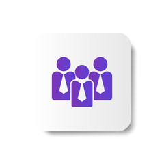 teamwork leadership icon in smooth gradient color