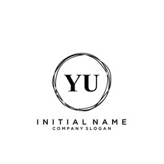Letter YU Beauty Logo Template Vector