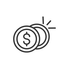 coins cash finance bank money icon thick line