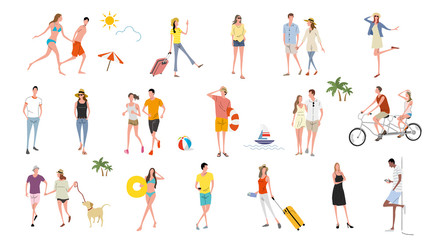 Illustration material: people, summer fashion © ケイーゴ・K