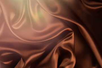 Silk textile background. brown texture