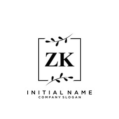 Letter ZK Beauty Logo Template Vector