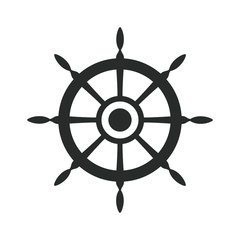 Obraz premium ship steering wheel icon vector template