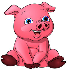 cute baby pig cartoon 