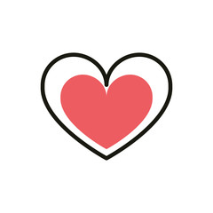 love heart social media icon line and fill