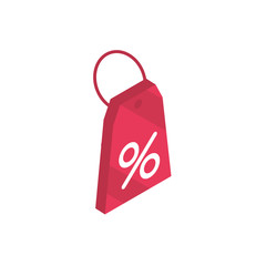 tag price discount online shopping isometric icon