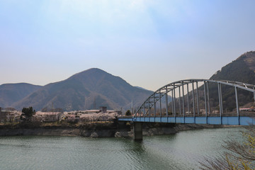 丹沢湖と大仏大橋（神奈川県山北町）