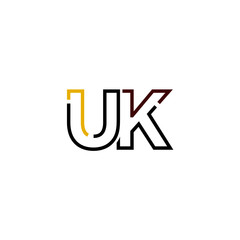Letter UK logo icon design template elements