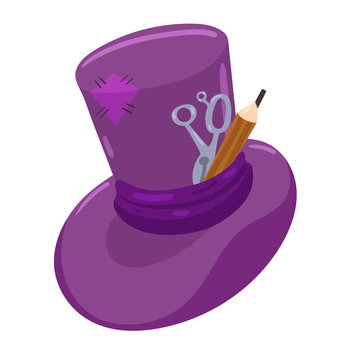 Hatter hat isolated on a white background. Vector graphics.