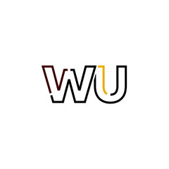 Letter WU logo icon design template elements
