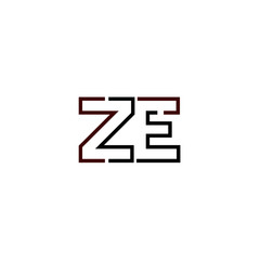 Letter ZE logo icon design template elements