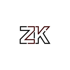 Letter ZK logo icon design template elements