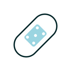 plaster first aid equipment medical icon line fill