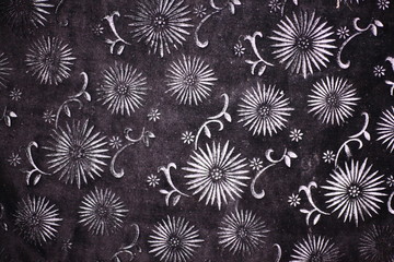 Flower pattern on the fabric, black