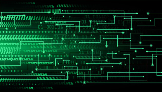 Green Cyber Circuit Future Technology Concept Background