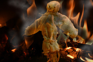 Voodoo doll on fire