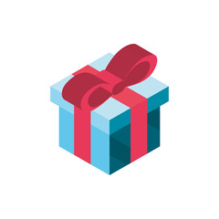 gift box online shopping isometric icon