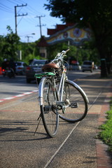 Fototapeta na wymiar Bicycles and travel in big cities