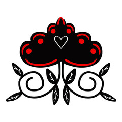 flower. Folklore pattern. Ornaments and patterns are folk. On a white background. Vector.