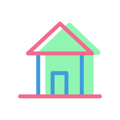Home icon, modern flat design color sign vector